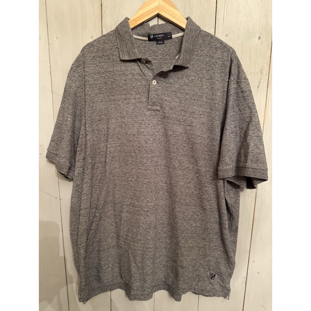 CREMIEUX MEN'S SHORT SLEEVE POLO SHIRT SOFT COTTON Marbled GRAY size XL‎